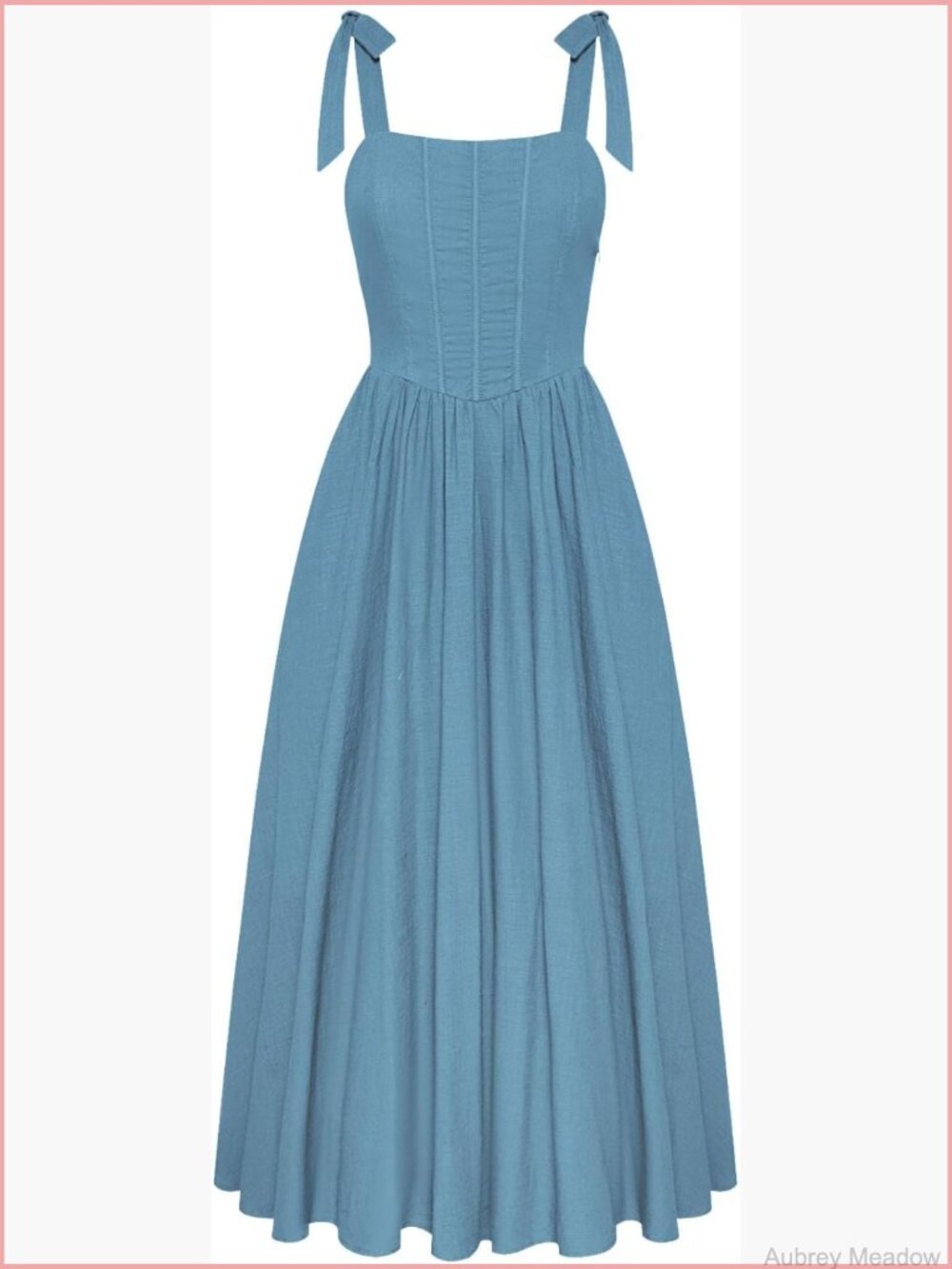 Renaissance Corset Dress Square Neck Cottagecore Fishbone Sundress A-Line Maxi - Picture 1 of 7